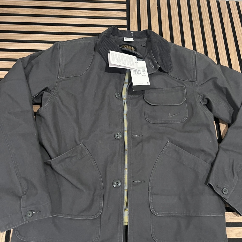 Nike Life Flannel-Lined Barn Coat Anthracite FZ0132-060 Size XS